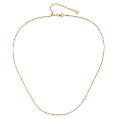 10K Yellow Gold 0.9 mm Box Chain Necklace, Polished alternate angle