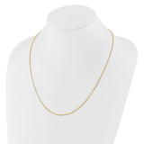 10K Yellow Gold 0.9 mm Box Chain Necklace, Polished detail view