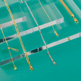 10K Yellow Gold 0.9 mm Box Chain Necklace, Polished detail view