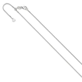 10K White Gold 0.9 mm Box Chain Necklace, Polished