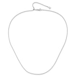10K White Gold 0.9 mm Box Chain Necklace, Polished alternate angle