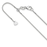 10K White Gold 0.9 mm Box Chain Necklace, Polished detail view