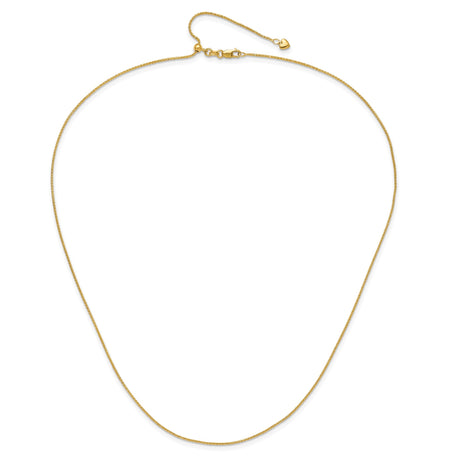 10K Yellow Gold 1 mm Polished Chain Necklace alternate angle