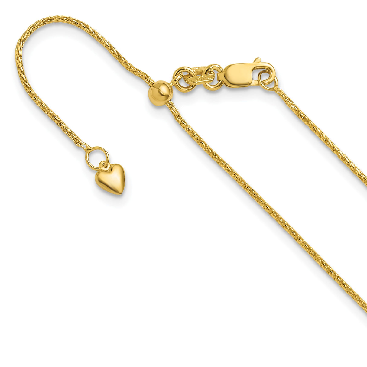 10K Yellow Gold 1 mm Polished Chain Necklace detail view