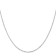 10K White Gold 1 mm Singapore Chain Necklace, Polished