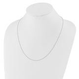 10K White Gold 0.9 mm Singapore Chain Necklace, Polished alternate angle
