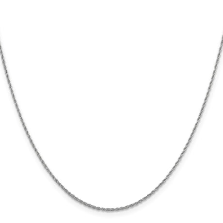 14K White Gold 1.3 mm Rope Chain Necklace, Polished