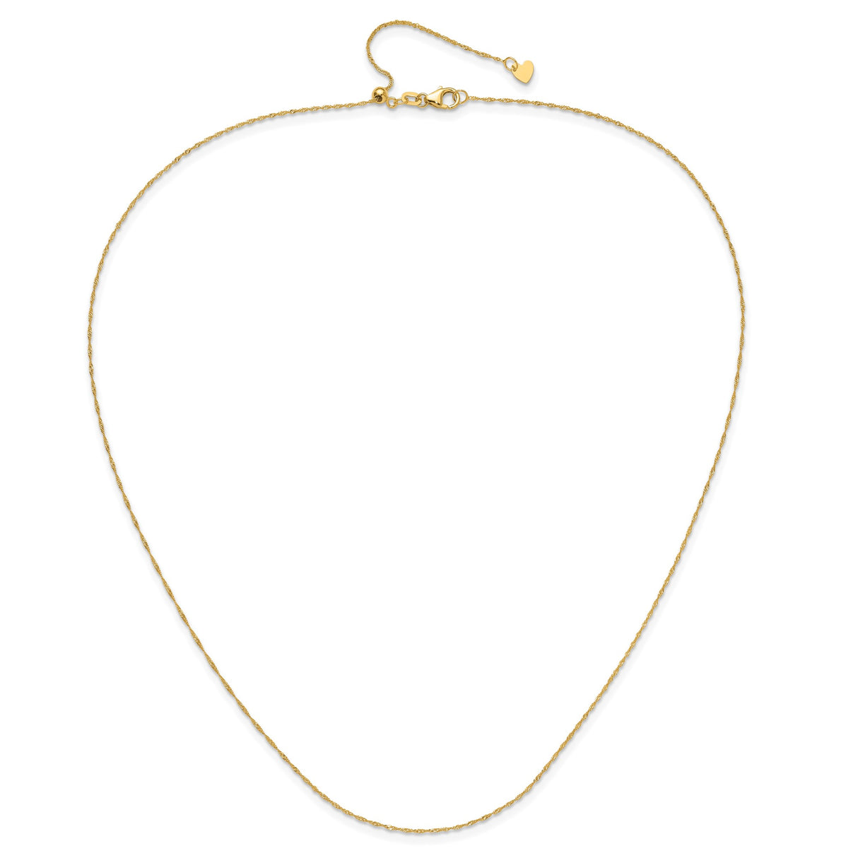 10K Yellow Gold 0.9 mm Singapore Chain Necklace, Polished