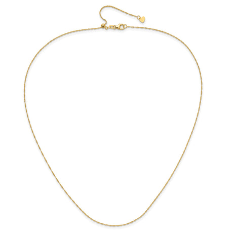 10K Yellow Gold 0.9 mm Singapore Chain Necklace, Polished