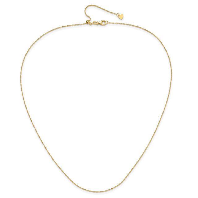10K Yellow Gold 0.9 mm Singapore Chain Necklace, Polished