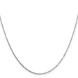 10K White Gold 0.7 mm Box Chain Necklace, Polished