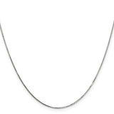 10K White Gold 0.7 mm Box Chain Necklace, Polished