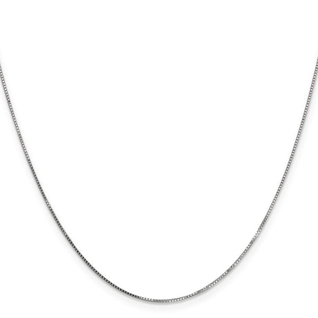 10K White Gold 0.7 mm Box Chain Necklace, Polished
