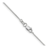 10K White Gold 0.7 mm Box Chain Necklace, Polished alternate angle