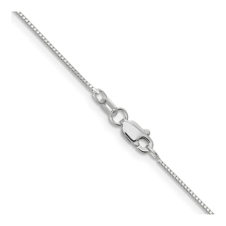 10K White Gold 0.7 mm Box Chain Necklace, Polished alternate angle