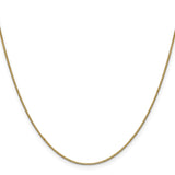 10K Yellow Gold 0.8 mm Box Chain Necklace, Polished