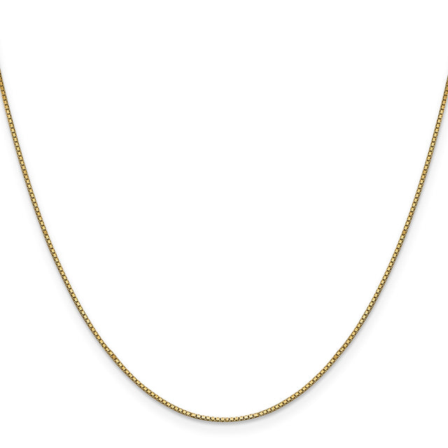 10K Yellow Gold 0.8 mm Box Chain Necklace, Polished