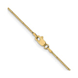 10K Yellow Gold 0.8 mm Box Chain Necklace, Polished alternate angle