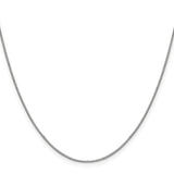 10K White Gold 0.8 mm Box Chain Necklace, Polished