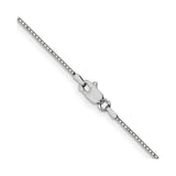 10K White Gold 0.8 mm Box Chain Necklace, Polished alternate angle