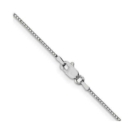 10K White Gold 0.8 mm Box Chain Necklace, Polished alternate angle