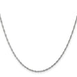 10K White Gold 1.3 mm Singapore Chain Necklace, Polished