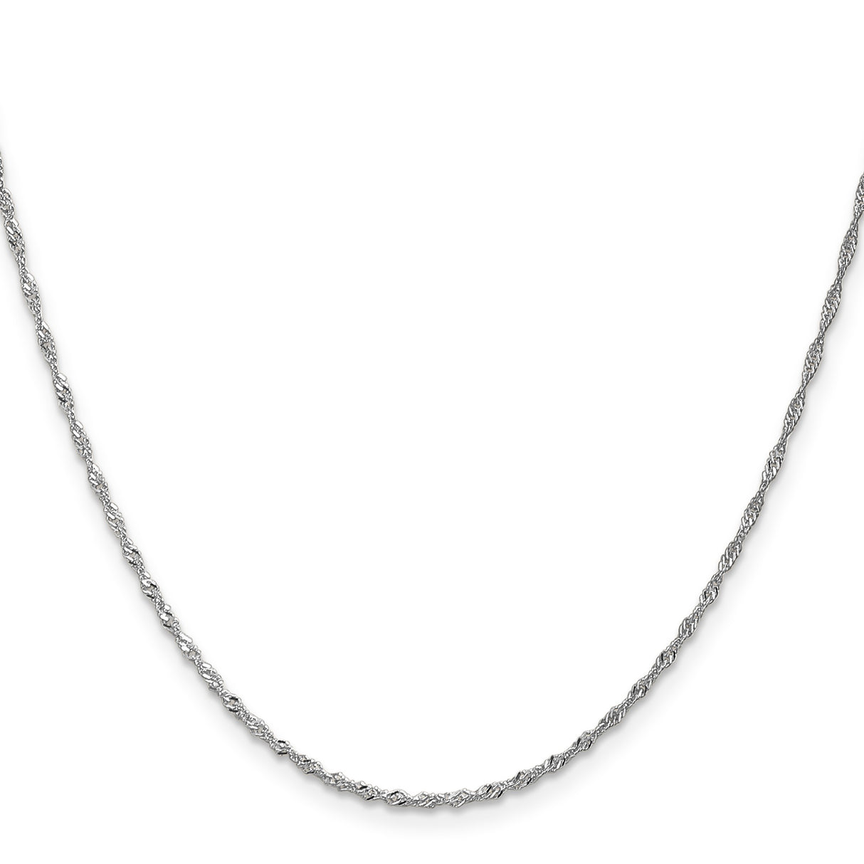 10K White Gold 1.3 mm Singapore Chain Necklace, Polished