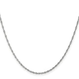 10K White Gold 1.3 mm Singapore Chain Necklace, Polished