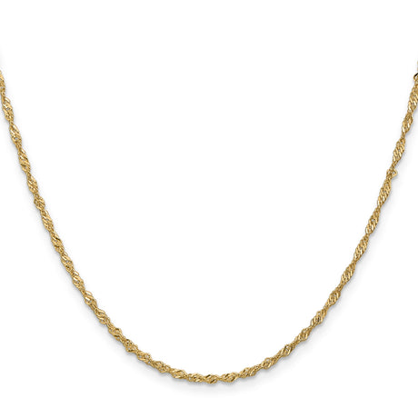 10K Yellow Gold 1.7 mm Singapore Chain Necklace, Polished