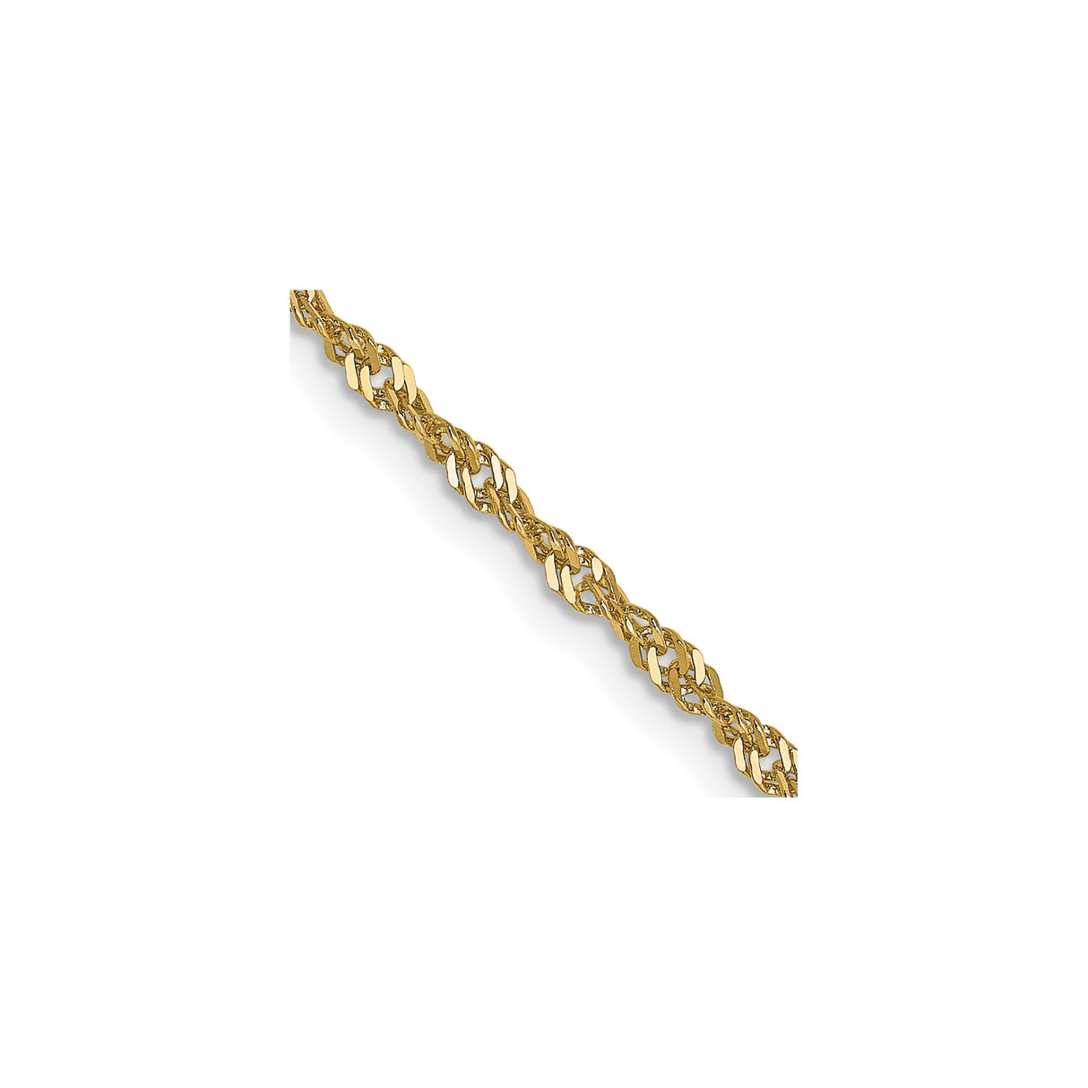 10K Yellow Gold 1.7 mm Singapore Chain Necklace, Polished detail view