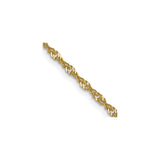 10K Yellow Gold 1.7 mm Singapore Chain Necklace, Polished detail view