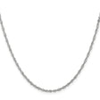 10K White Gold 1.7 mm Singapore Chain Necklace, Polished