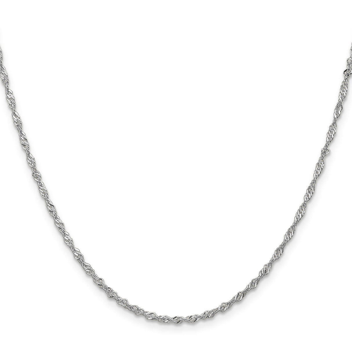 10K White Gold 1.7 mm Singapore Chain Necklace, Polished