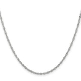 10K White Gold 1.7 mm Singapore Chain Necklace, Polished