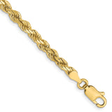 10K Yellow Gold 3.5 mm Rope Chain Bracelet, Polished