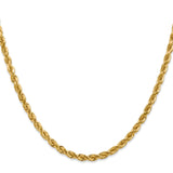 10K Yellow Gold 4 mm Rope Chain Necklace, Polished