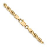 10K Yellow Gold 4 mm Rope Chain Bracelet, Polished