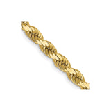 10K Yellow Gold 4 mm Rope Chain Necklace, Polished detail view