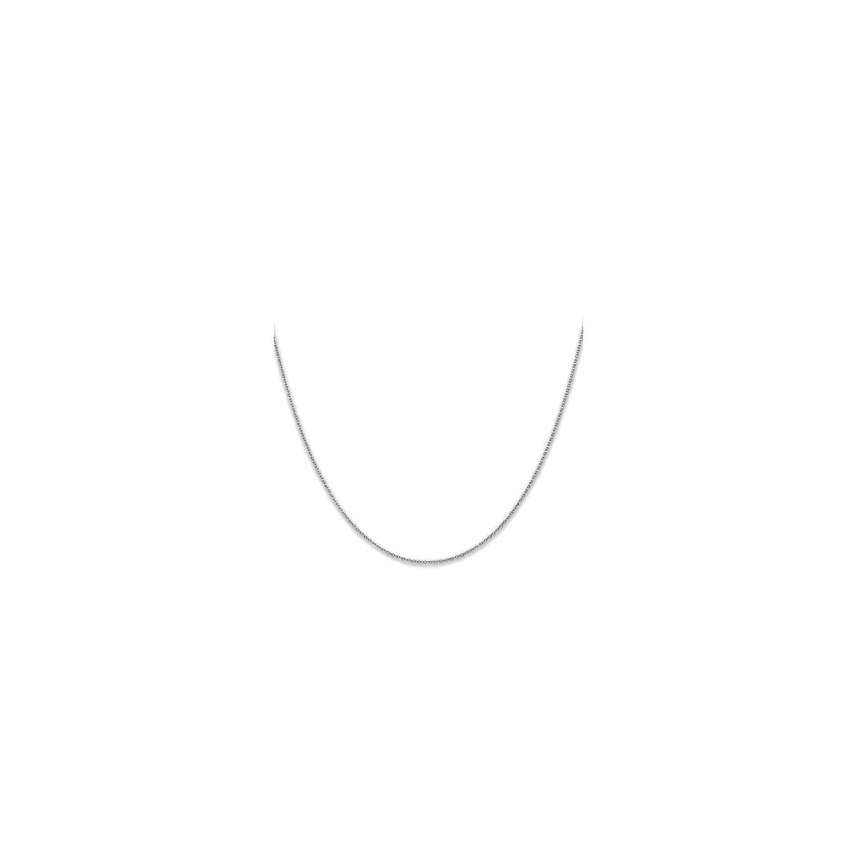 10K White Gold 1.1 mm Polished Chain Necklace, Solid