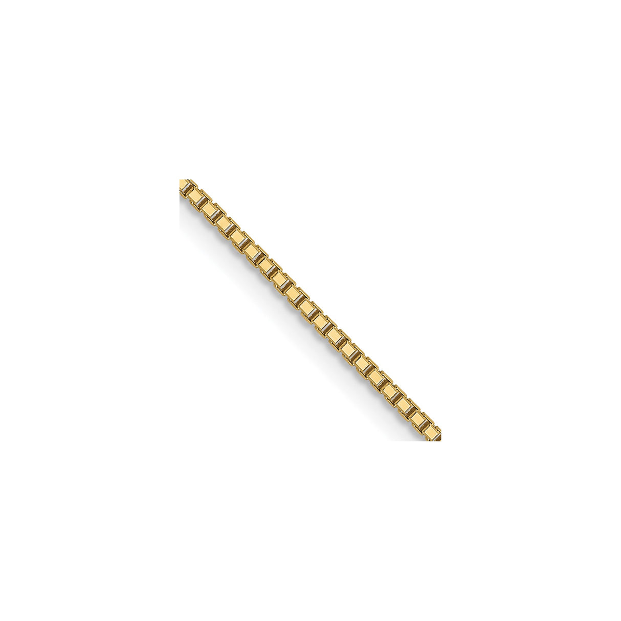 10K Yellow Gold 0.95 mm Box Chain Necklace, Polished detail view