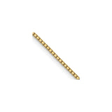 10K Yellow Gold 0.95 mm Box Chain Necklace, Polished detail view