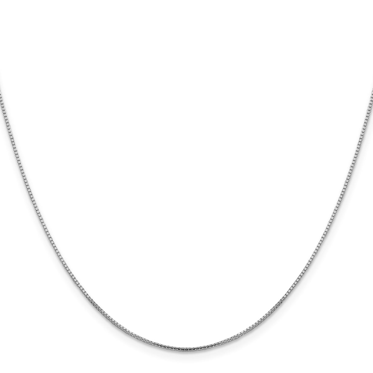 10K White Gold 0.95 mm Box Chain Necklace, Polished