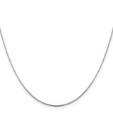 10K White Gold 0.95 mm Box Chain Necklace, Polished