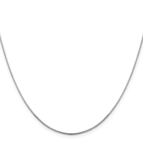 10K White Gold 0.95 mm Box Chain Necklace, Polished