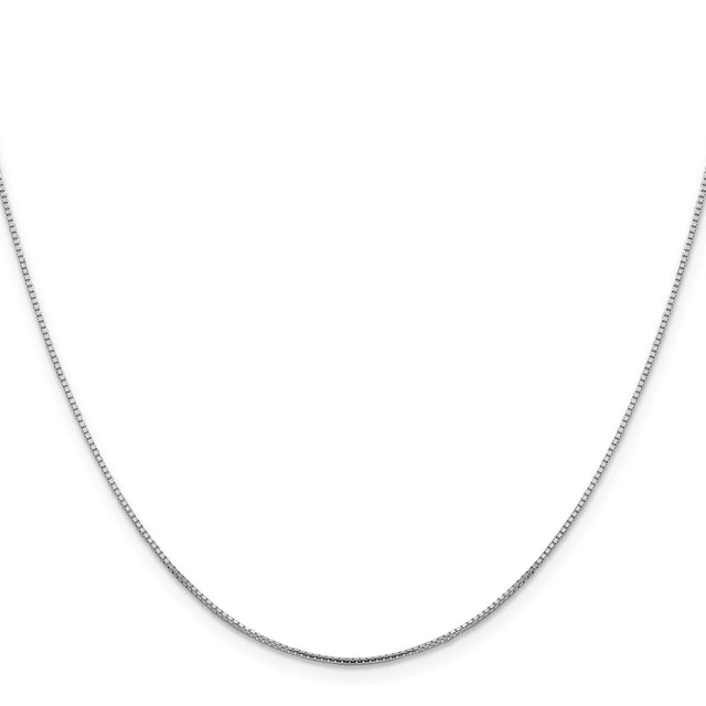 10K White Gold 0.95 mm Box Chain Necklace, Polished