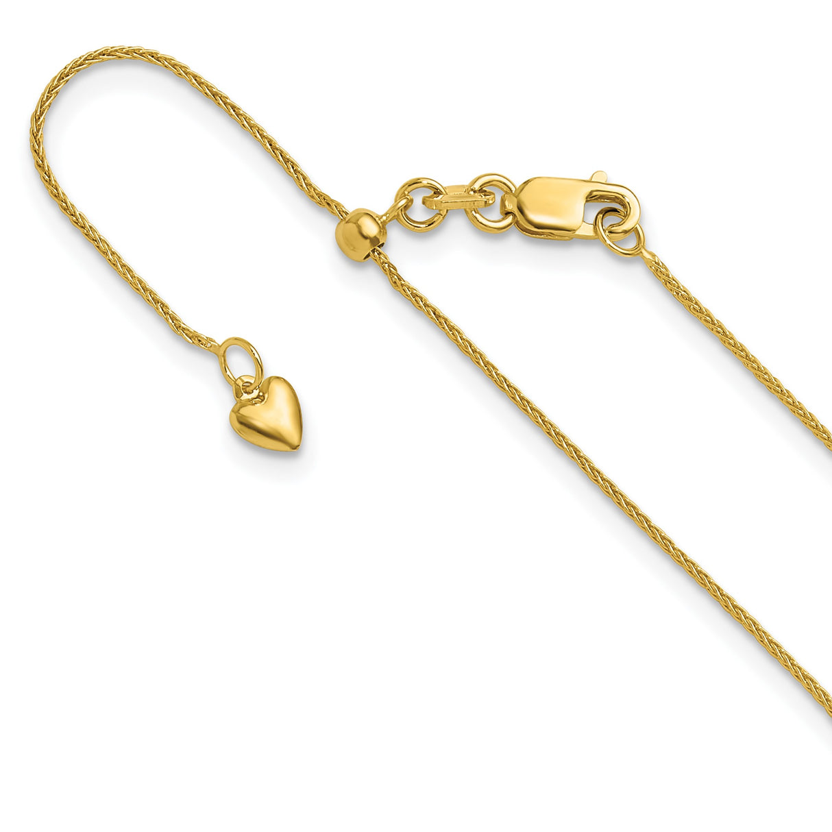 10K Yellow Gold 0.8 mm Polished Chain Necklace detail view