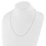 10K White Gold 0.8 mm Polished Chain Necklace detail view