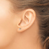 Titanium Stud Earring Bezel Set Clear Cz Hypoallergenic