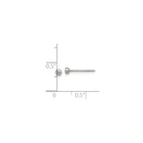 Titanium Stud Earring Bezel Set Clear Cz Hypoallergenic