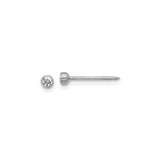Titanium Stud Earring with Clear Round Cubic Zirconia Bezel Setting, Hypoallergenic for Sensitive Ears, Unisex Minimalist Jewelry, Flat Back for Daily Wear, Lightweight Modern Piercing Stud